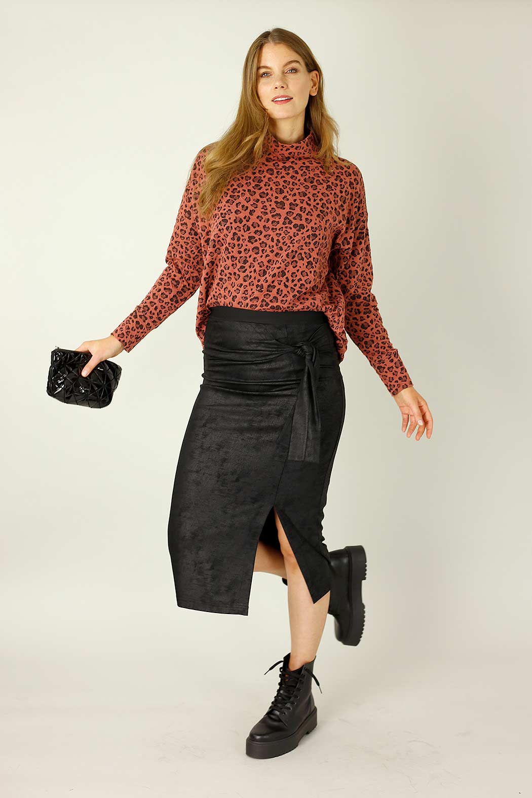 Black Leatherette Harlow Skirt