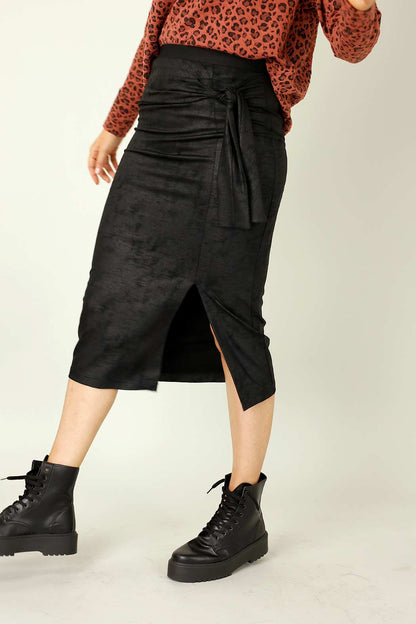 Black Leatherette Harlow Skirt