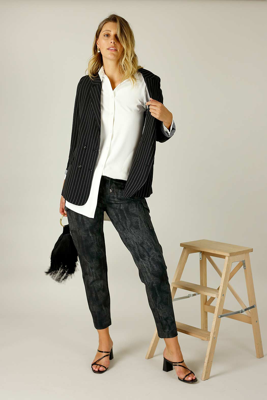 Black Denim Ponte Cargo Jogger - SALE