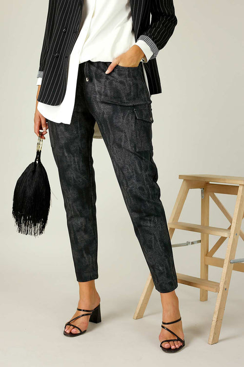 Black Denim Ponte Cargo Jogger - SALE