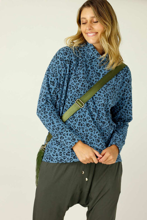 Blue Animal Jacquard Jumper