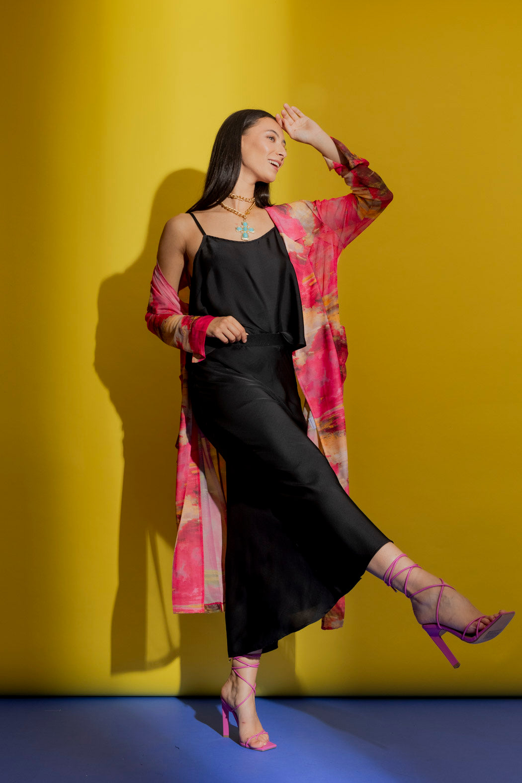 Black Silky Bias Skirt