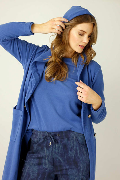 Blue Lounge Hood Coatigan - SALE