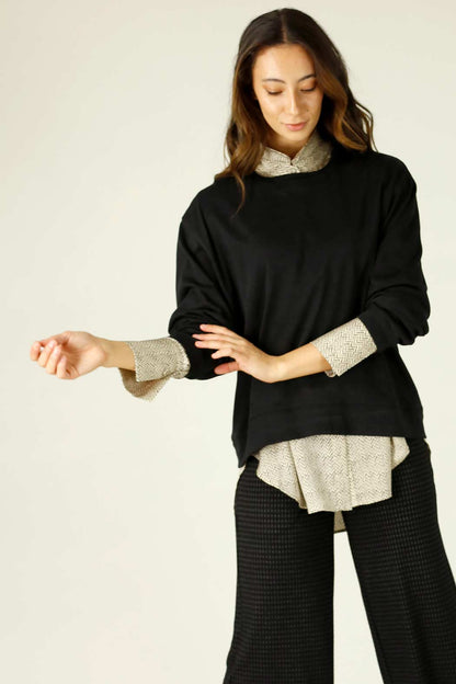Black Woolly Crew Jumper - SALE