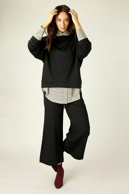 Black Woolly Crew Jumper - SALE