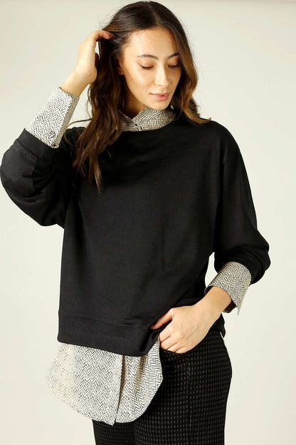Black Woolly Crew Jumper - SALE