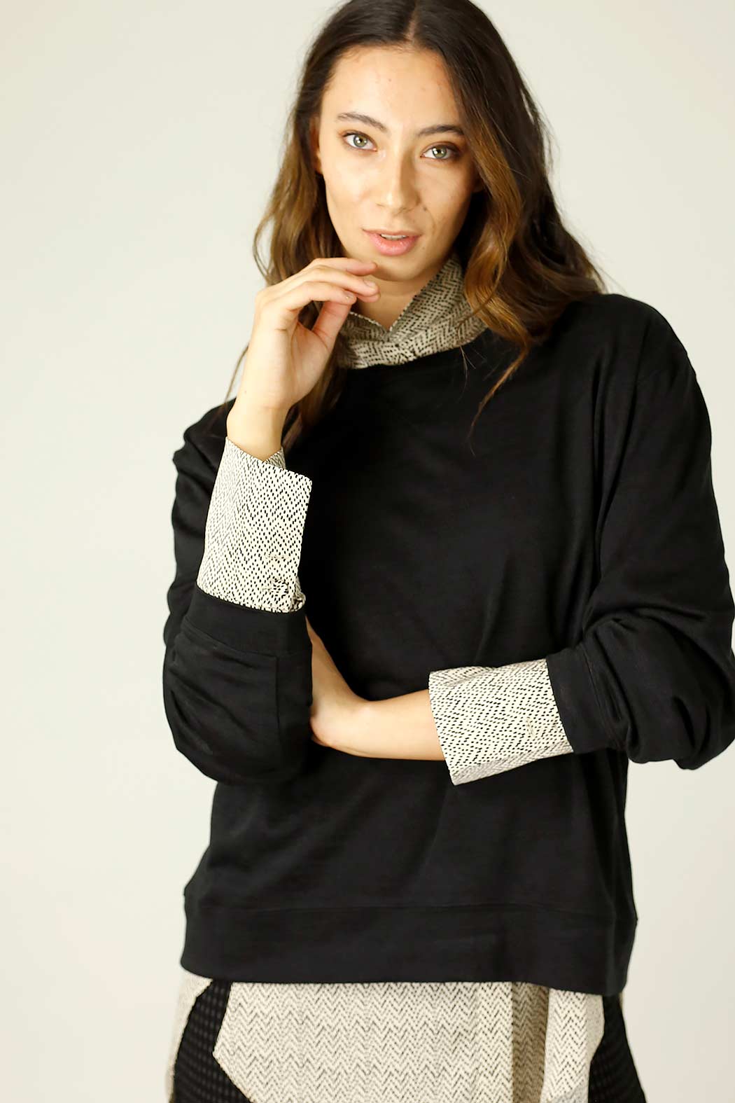 Black Woolly Crew Jumper - SALE