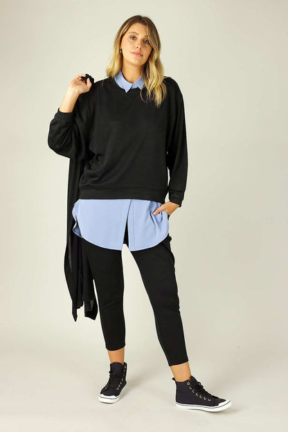 Black Woolly Crew Jumper - SALE