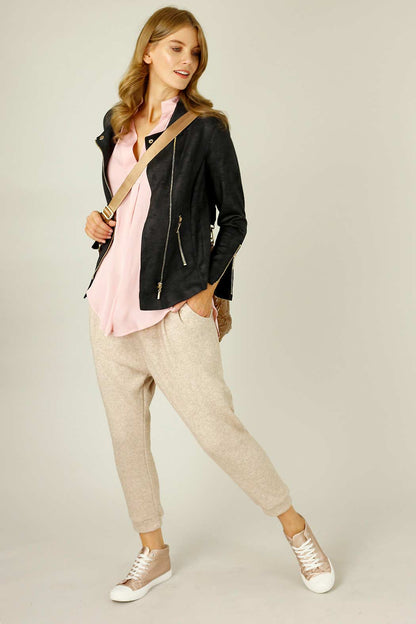 Beige Lux Slouch Pant