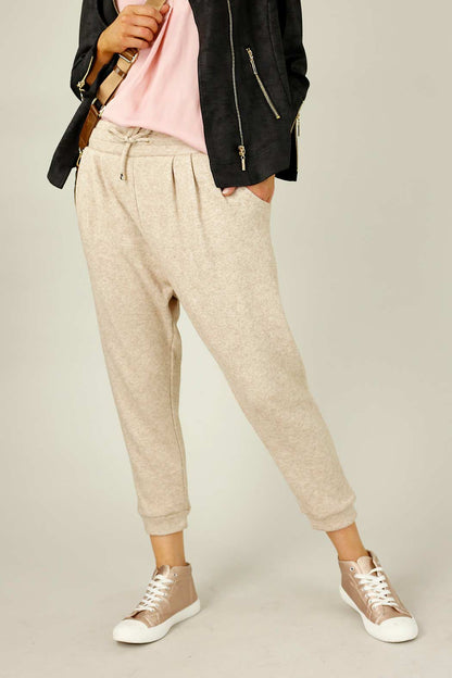 Beige Lux Slouch Pant