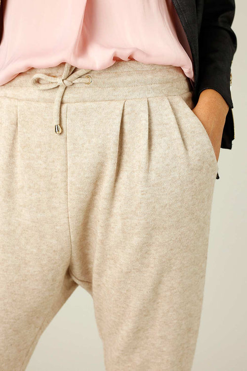 Beige Lux Slouch Pant