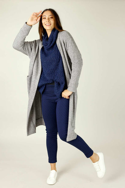 Blue Fluffy Turtle Neck Jumper