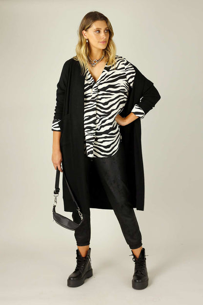 Black Lux Raglan Cardi - SALE