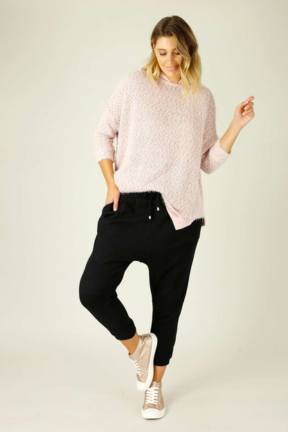 Black Lux Drawstring Slouch Pant - FINAL SALE