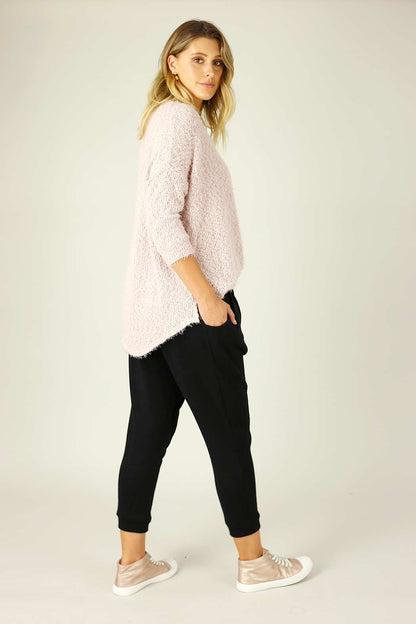 Black Lux Drawstring Slouch Pant - FINAL SALE