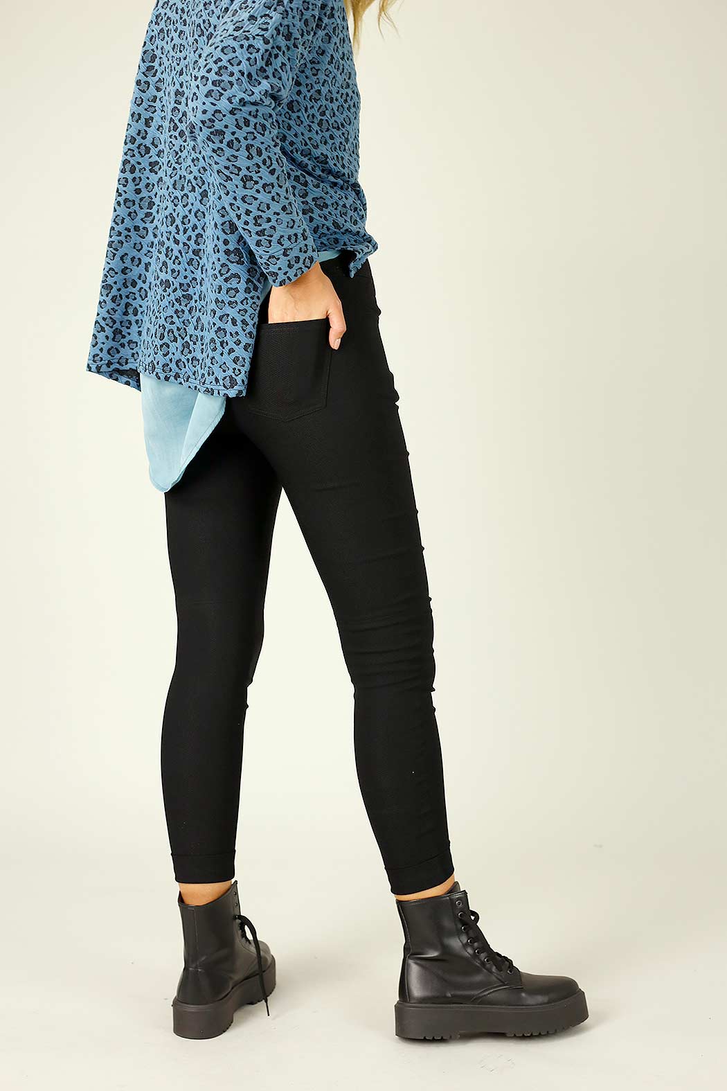 Black Dotty Bengaline Stitch Pant - SALE