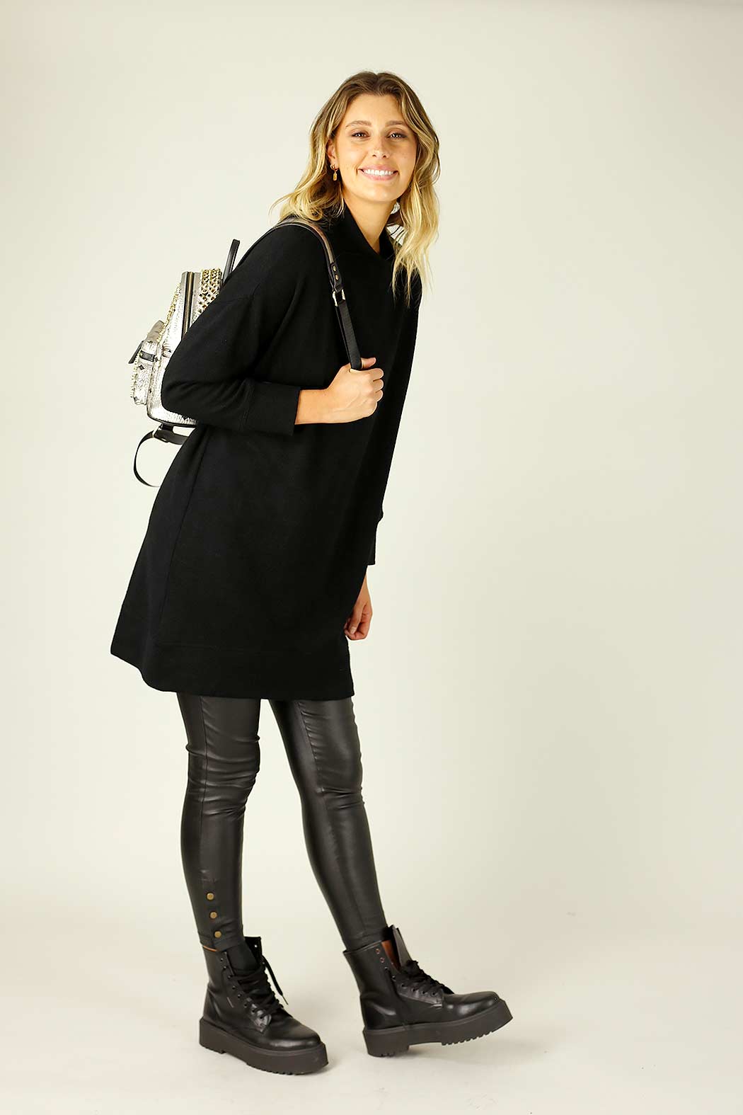 Black Lux Oversized Dress - SALE