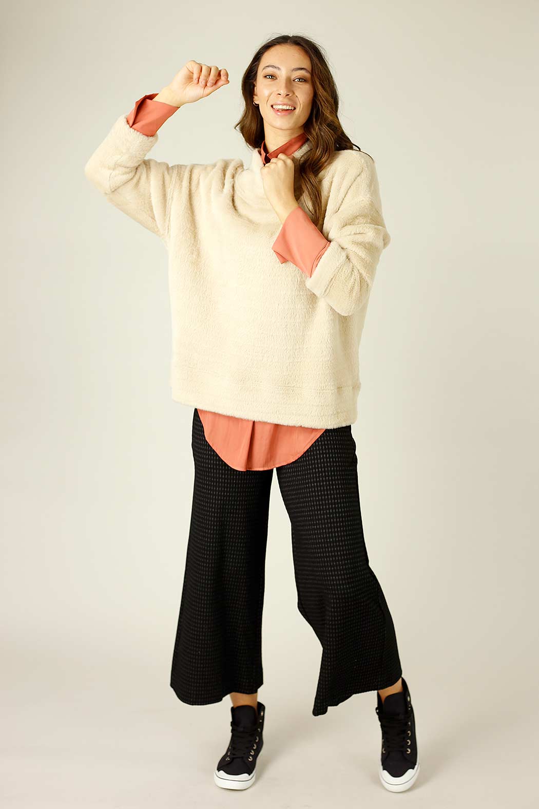 Beige Faux Fur Valentina Jumper - FINAL SALE