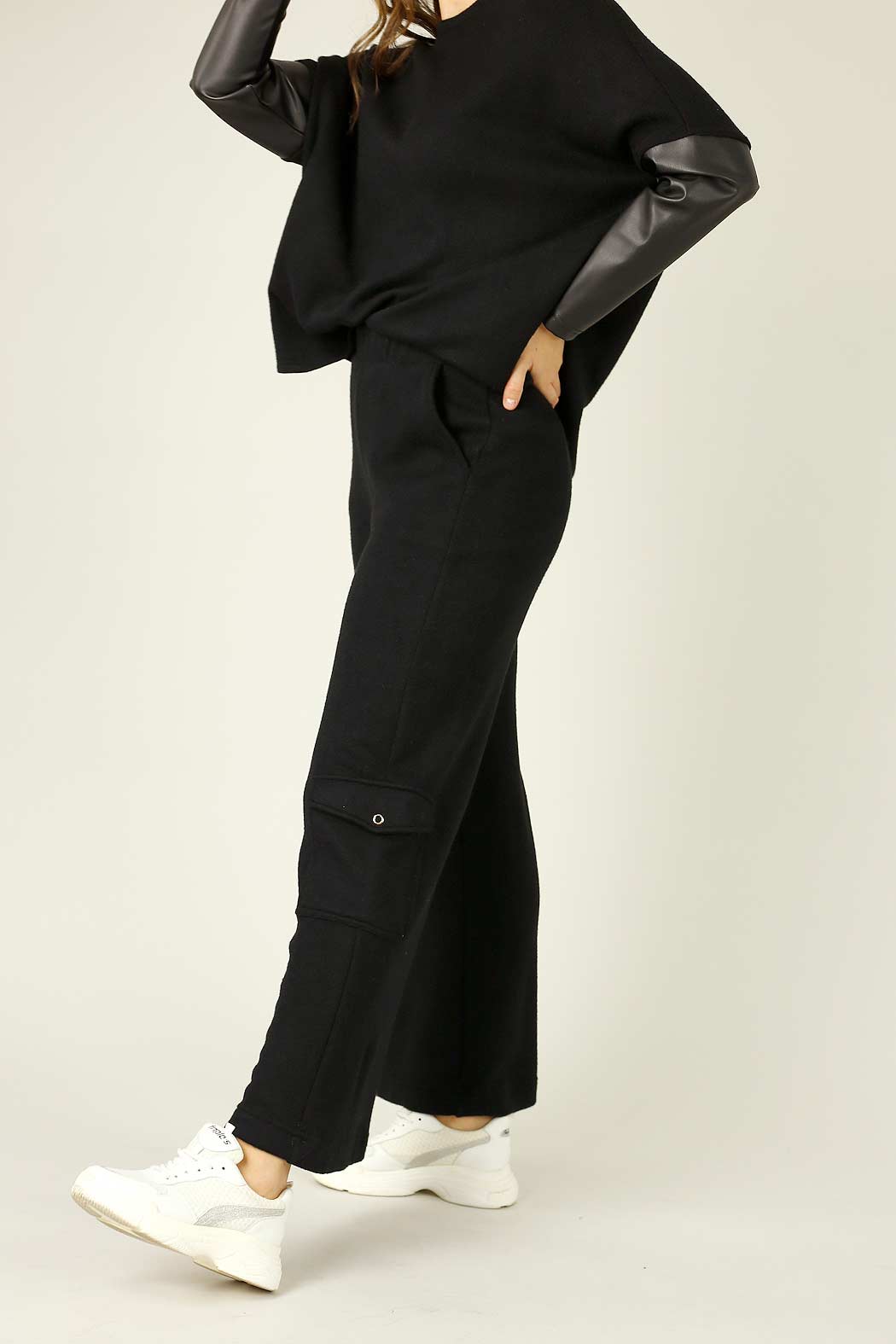 Black Lux Cargo Culottes - FINAL SALE