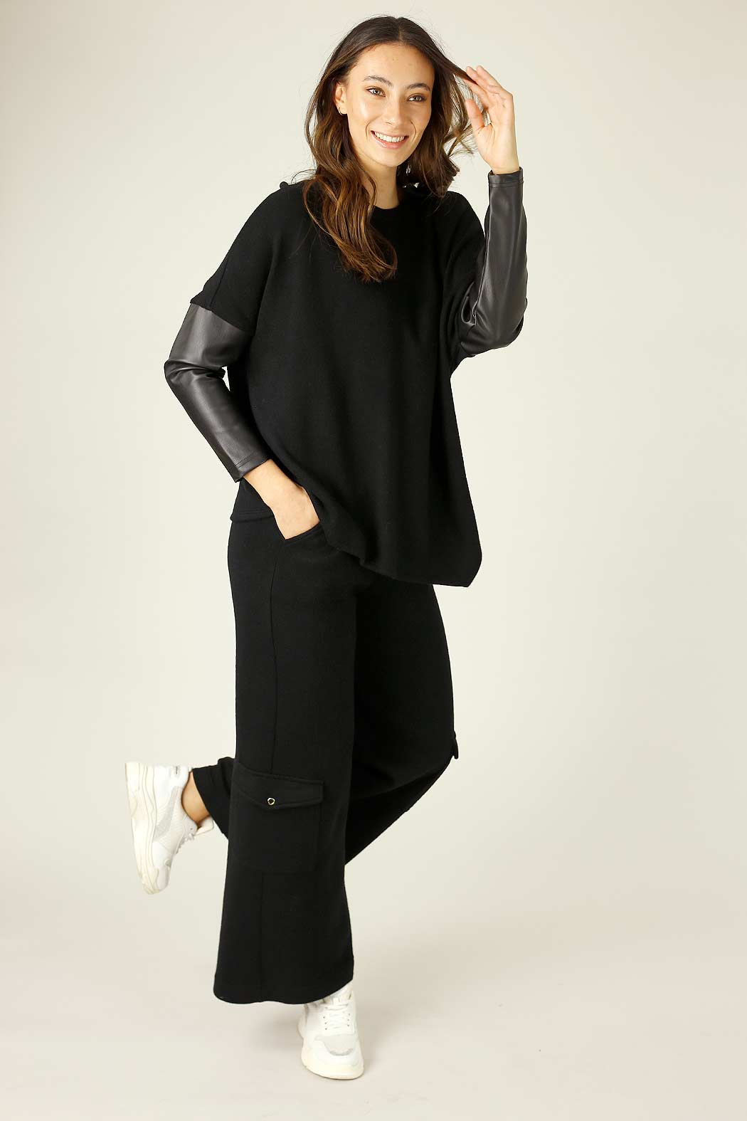 Black Lux Cargo Culottes - FINAL SALE