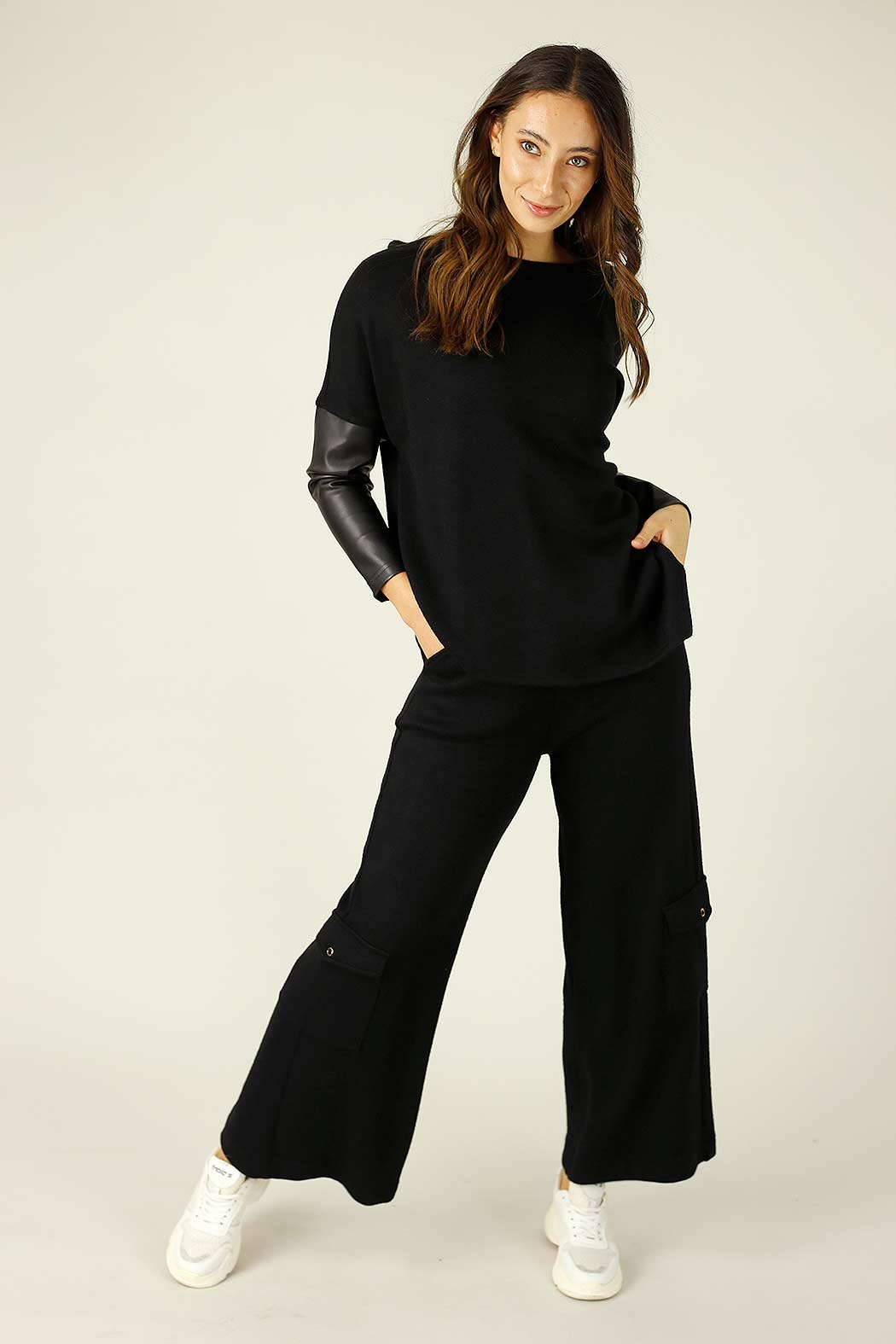 Black Lux Cargo Culottes - FINAL SALE
