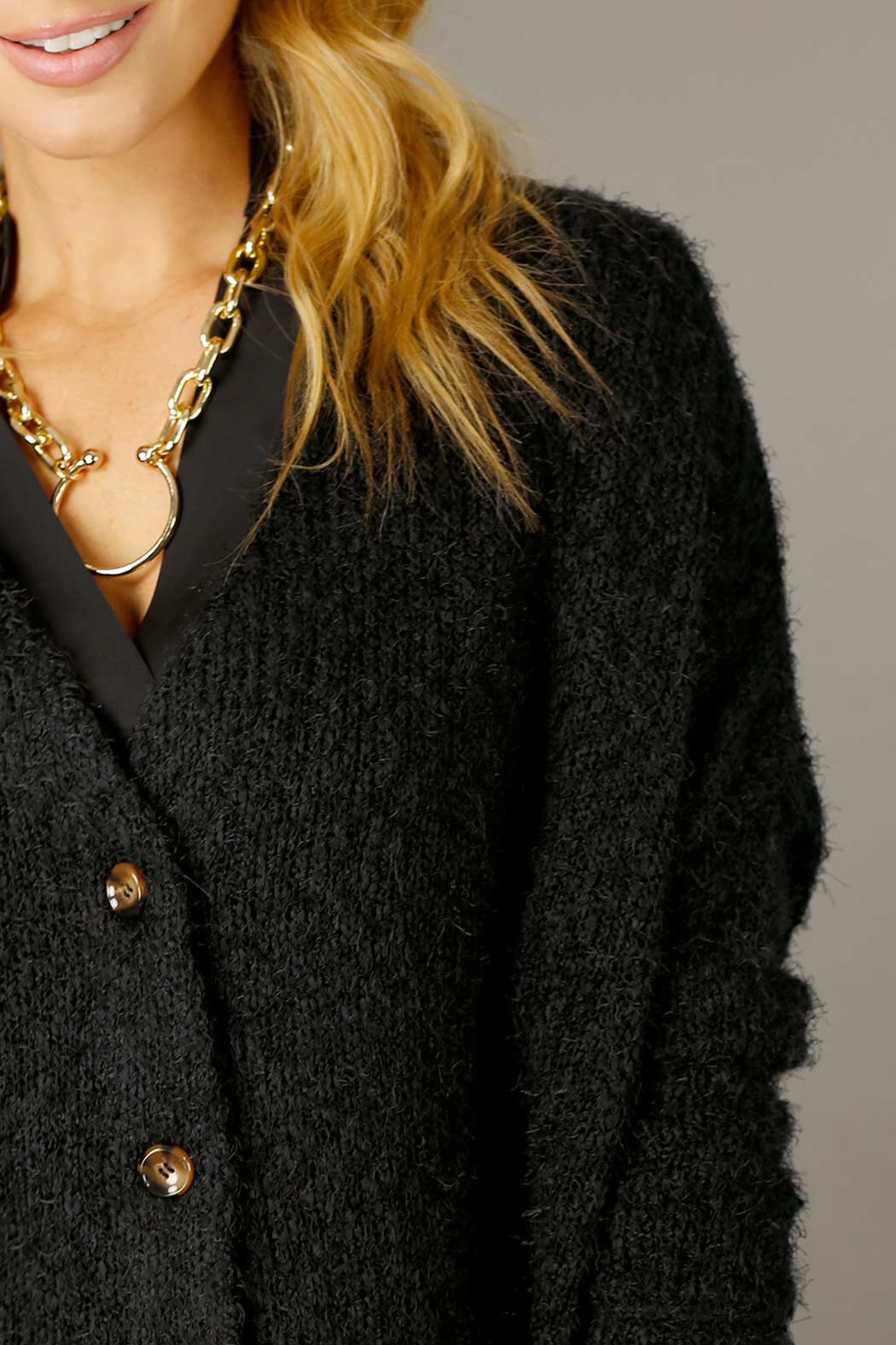 Black Fluffy Wonder Cardi - SALE