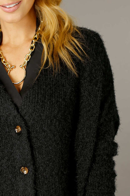 Black Fluffy Wonder Cardi - SALE