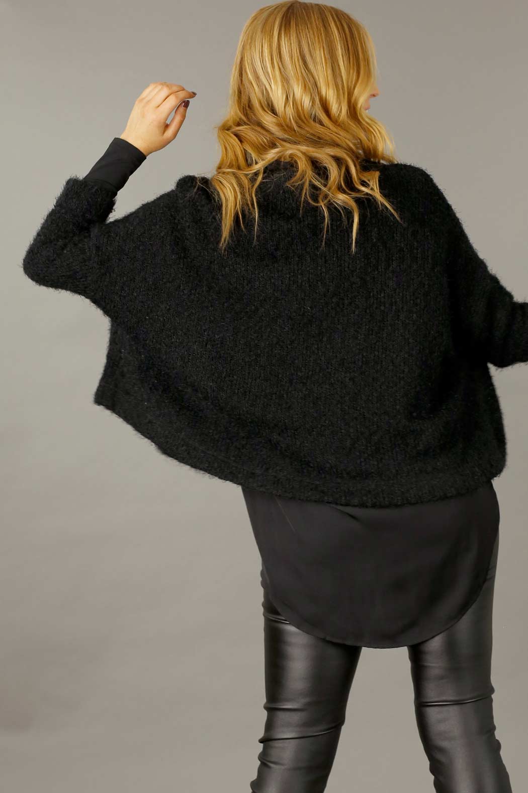 Black Fluffy Wonder Cardi - SALE