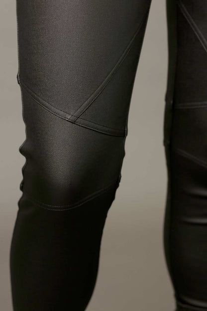 Black Waxed Biker Jean