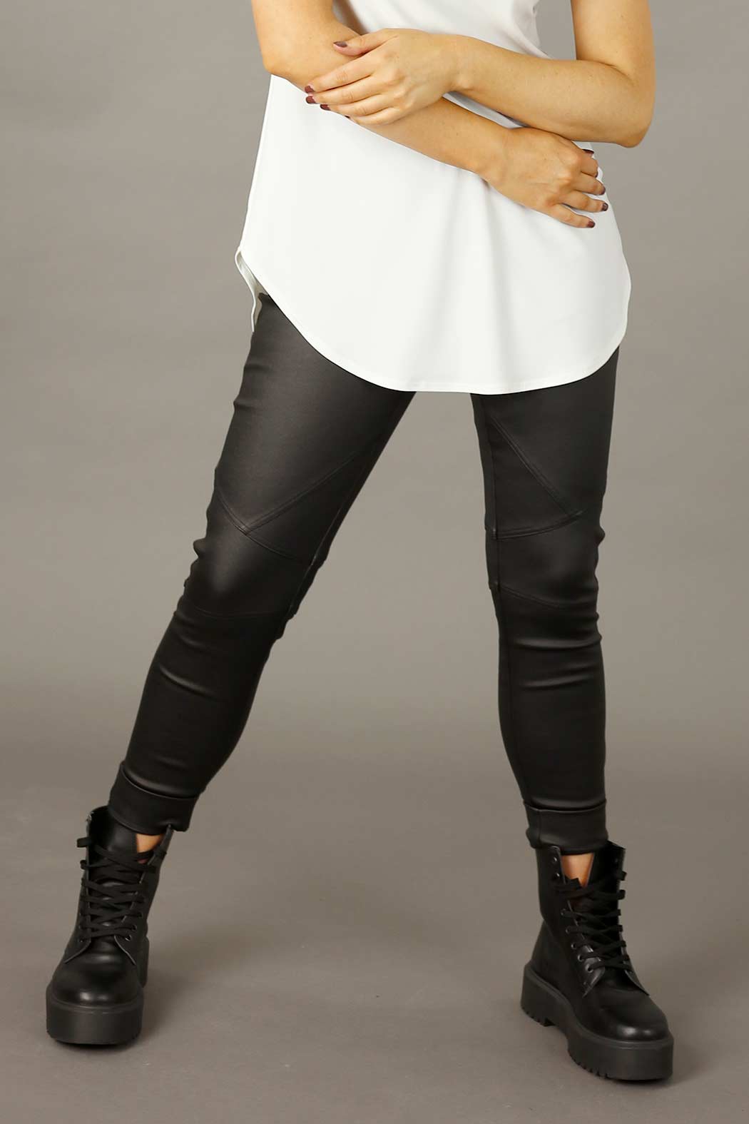 Black Waxed Biker Jean