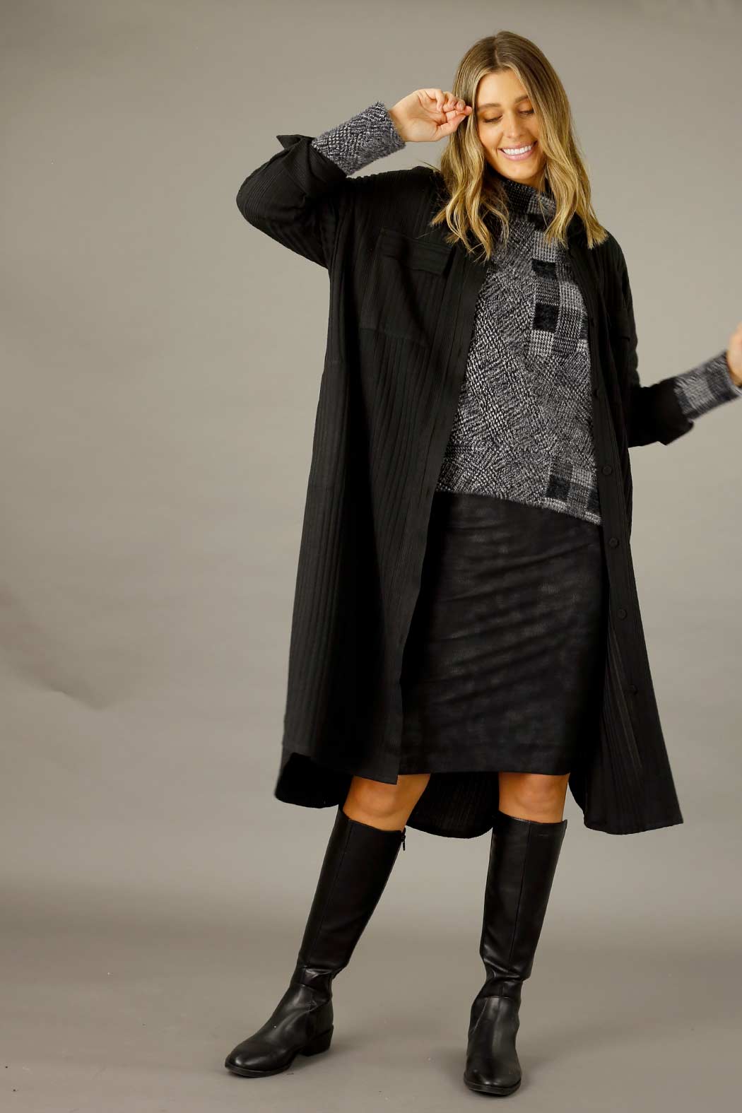 Black Rib Lifestyle Shacket