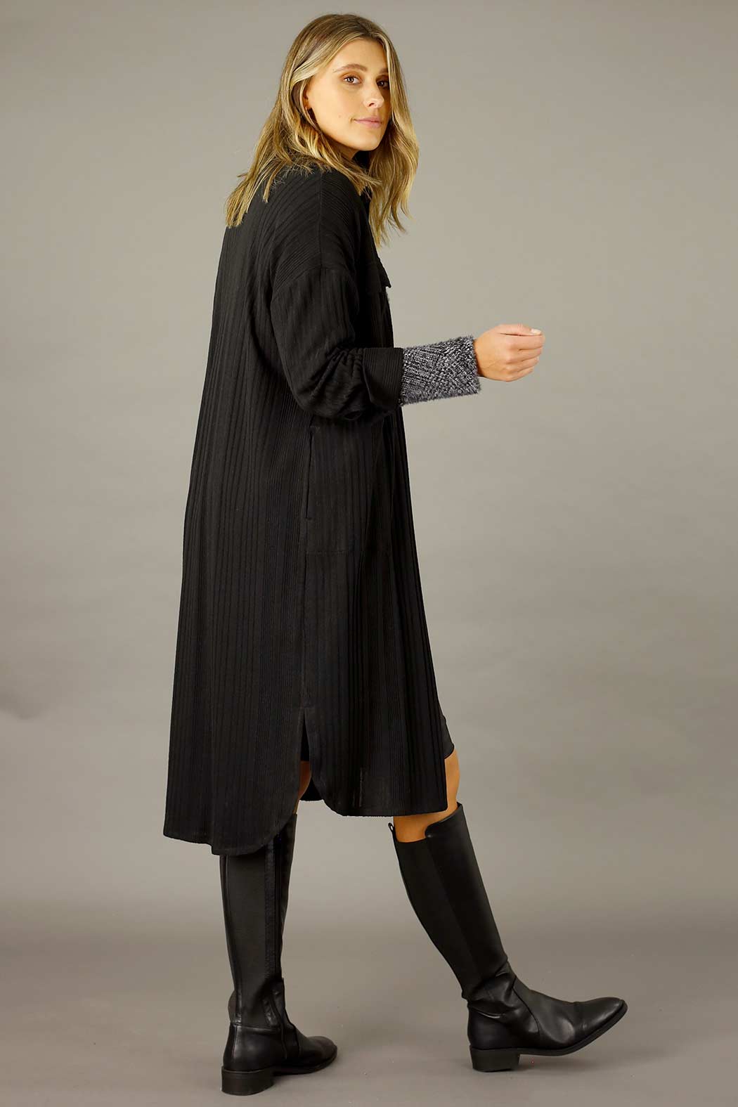 Black Rib Lifestyle Shacket