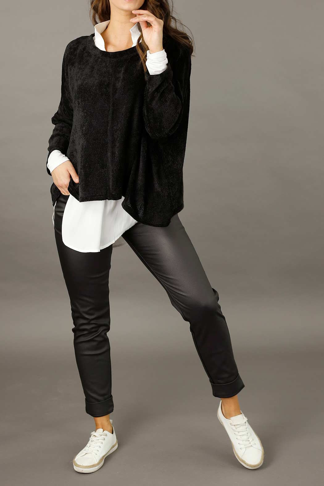 Black Waxed Easy Jean