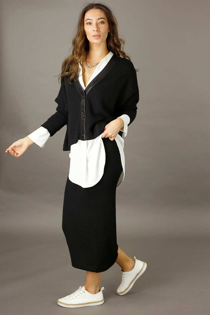 Black Rib Lexi Cardigan - SALE