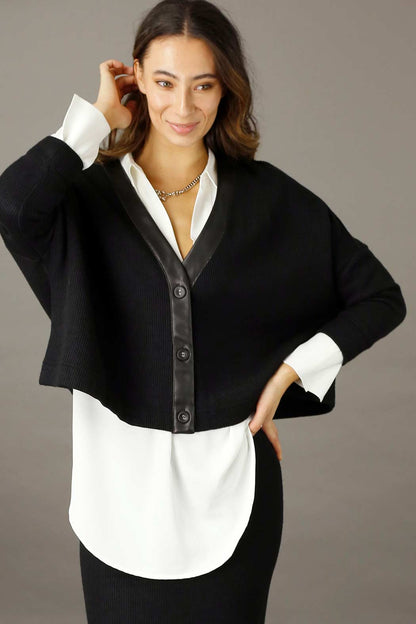 Black Rib Lexi Cardigan - SALE