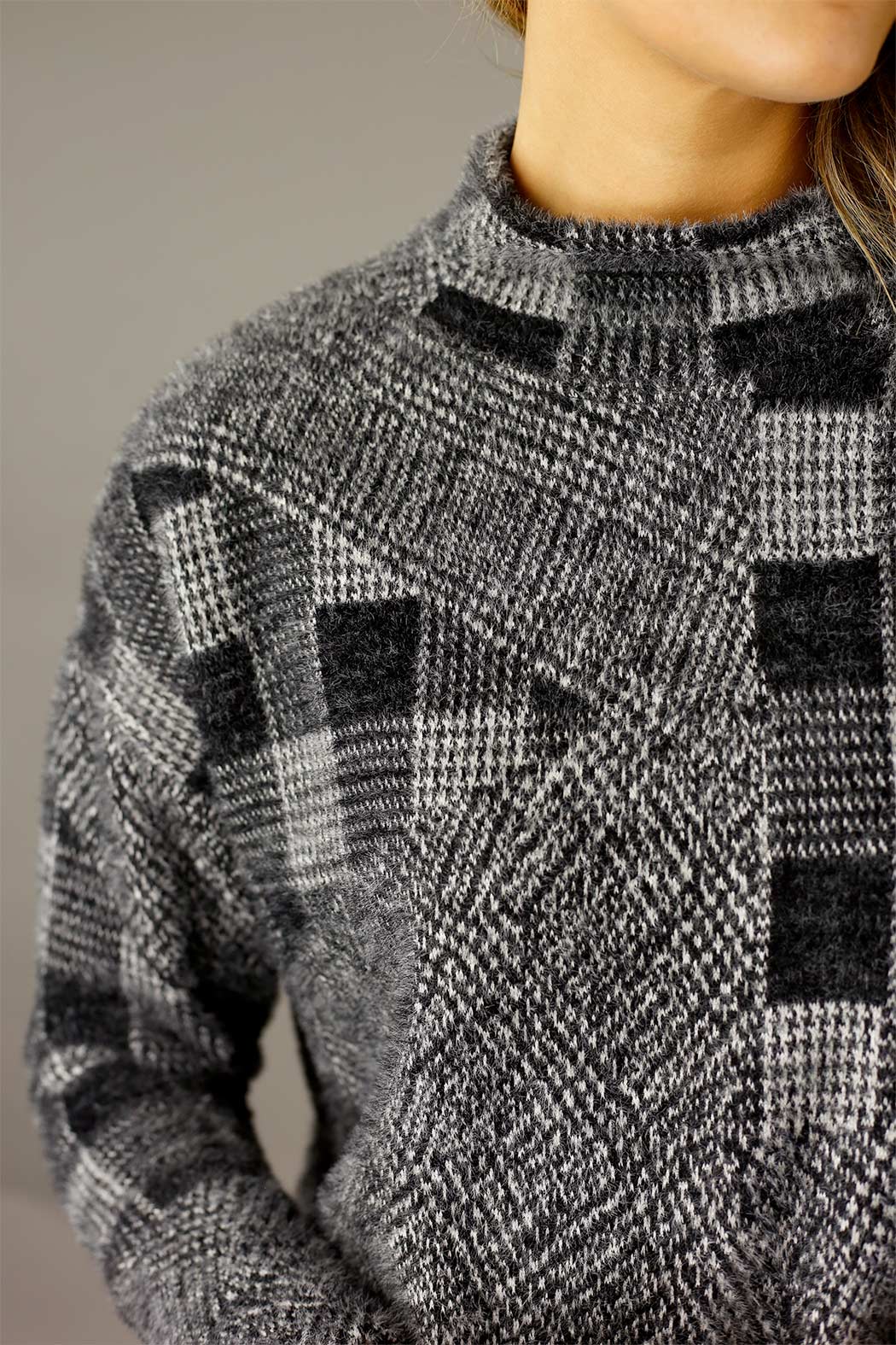 Charcoal Faux Fur Valentina Jumper