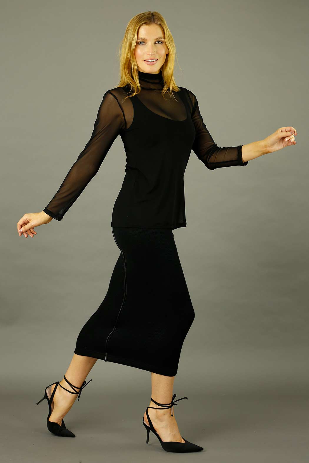 Black Mesh Accent Top - SALE