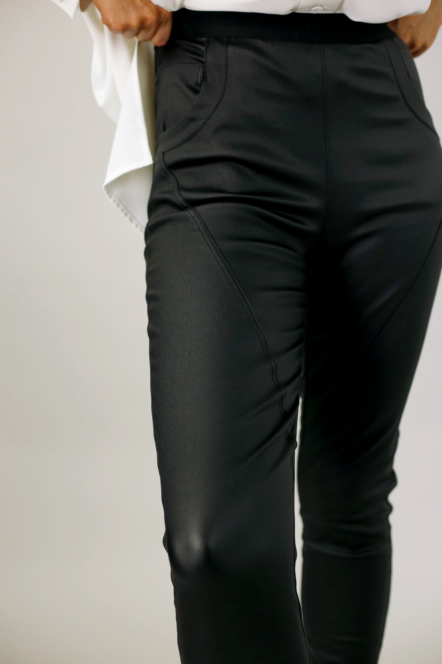 Black Waxed Jogger Pant