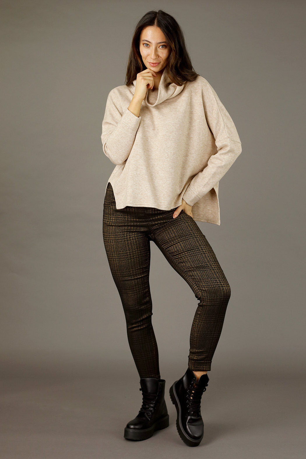 Beige Lux Turtle Jumper