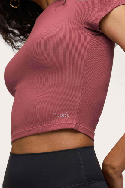 Sporty Rib Bra Tee | Mauve