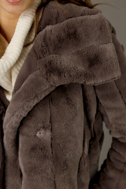 Brown Faux Fur Jacket - SALE