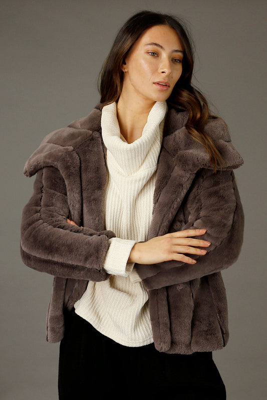 Brown Faux Fur Jacket - SALE