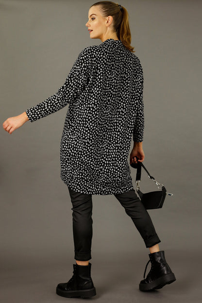 Black/Silver Print Woolly Dress - FINAL SALE