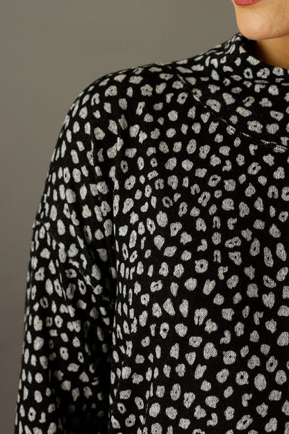 Black/Silver Print Woolly Dress - FINAL SALE