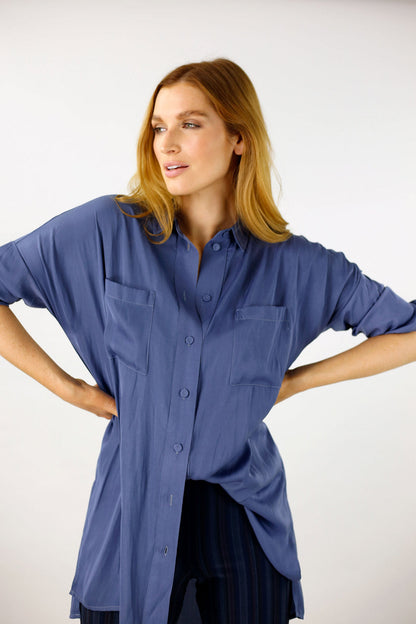 Chambray Seta Maxi Shirt - SALE
