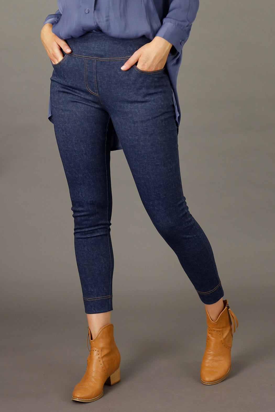 Blue Denim Ponte Jeans