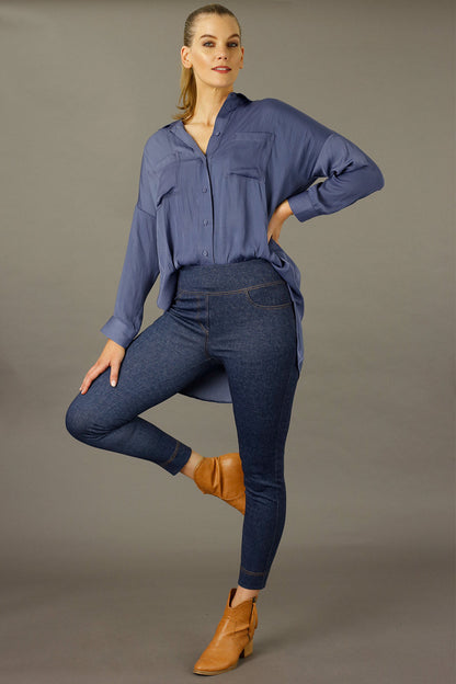 Blue Denim Ponte Jeans