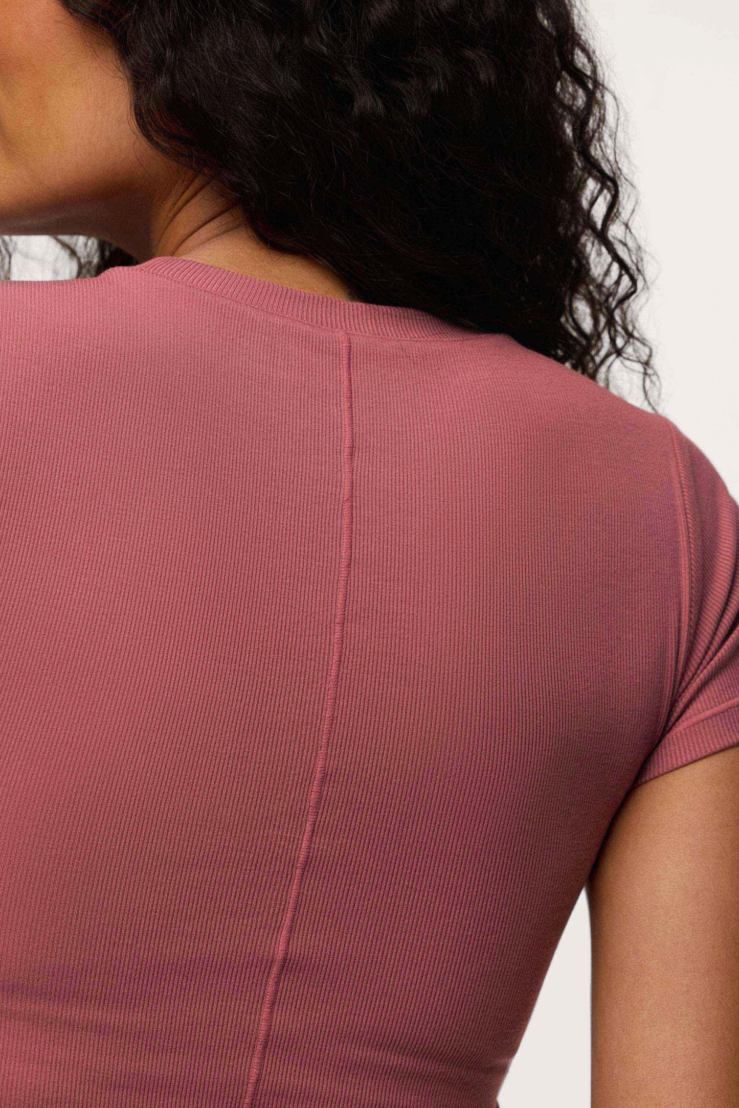 Sporty Rib Bra Tee | Mauve