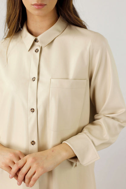 Beige Matrix Boyfriend Shirt - SALE