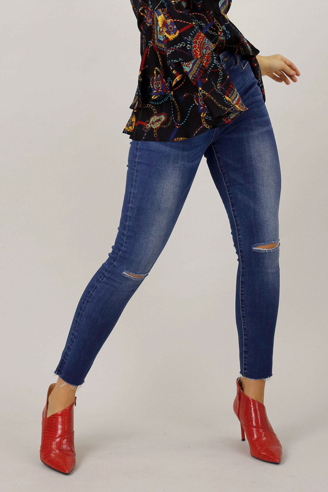 Chambray Slice Slim Jean - FINAL SALE